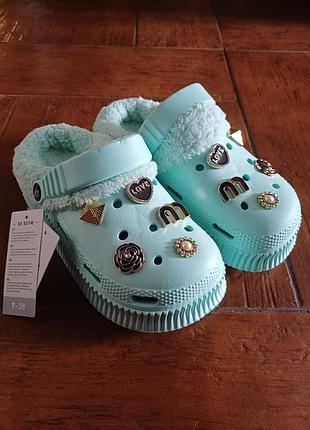 Крокси кольору тіффані зима-літо