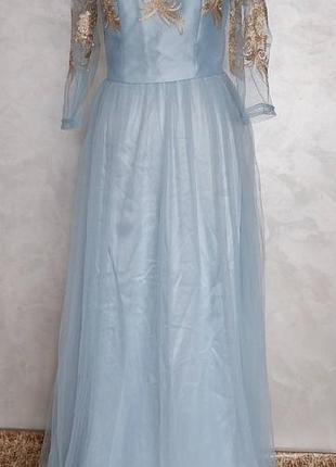 Нежное голубое платье с вышивкой 🩵