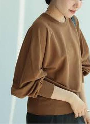 Коричневый свитер с широким рукавом / m/brend mango