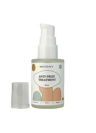 Тритмент для волосся moday anti-frizz treatment mandarin woods для додаткового блиску та термозахисту 30 мл