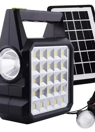 Портативная станция для зарядки с 3 лампами и солнечной панелью