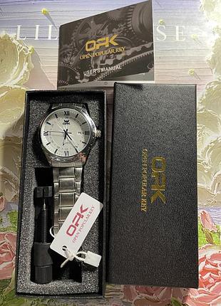 Чоловічий годинник opk classic silver | новий | повний комплект