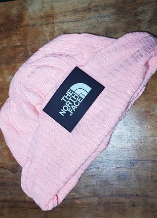 Шапка норт фейс розовая детская