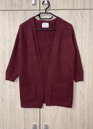 Zara  бордовий кардиган вʼязаний