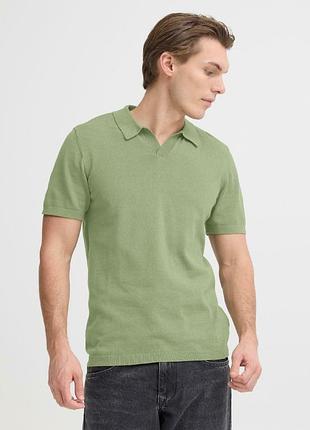 Чоловіче стильне фісташкове поло з коротким рукавом zara