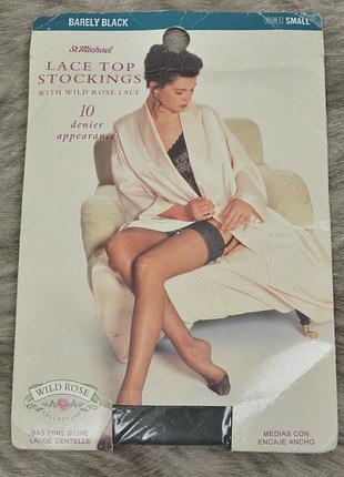 St michael barely black с кружевной коронкой (s) 10den 100% нейлон