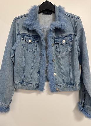 Джинсова куртка з мехом
