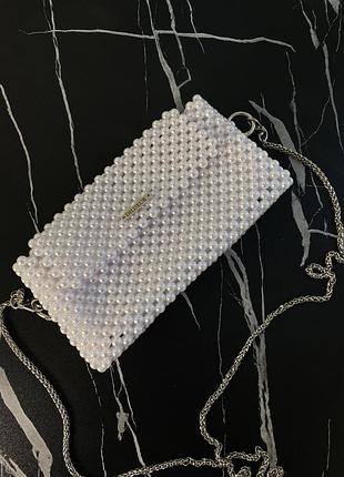 Вечірній клатч з перлин ручної роботи