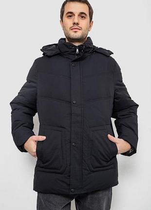 Мужская зимняя удлиненная куртка 241r2022-21 – максимум тепла в черном ❄️