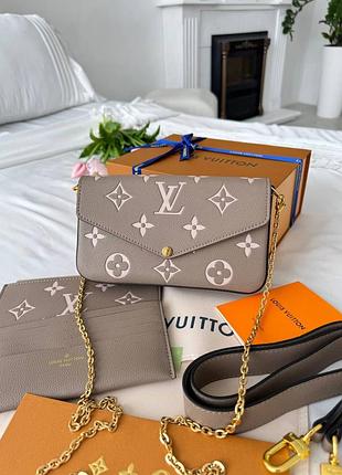 Луи виттон felicie pochette beige