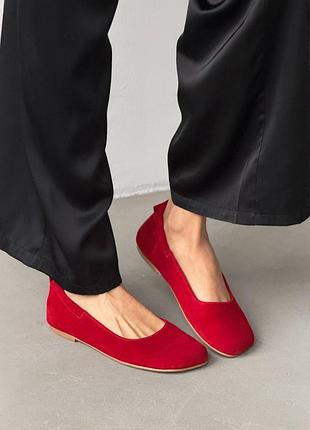 Замшевые трендовые балетки