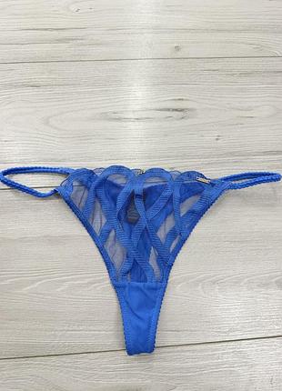 Трусики стрінги сітка сині