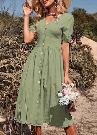 Вiнтажна літня жіноча повсякденна біла елегантна міді-сукня