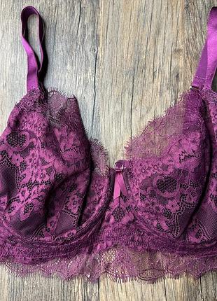 Бюстгальтер мереживний ann summers- фукция, сливовий  85 g