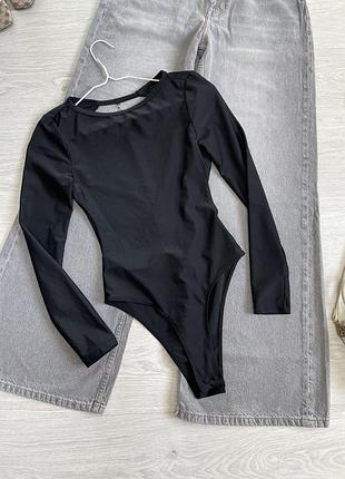 Боді із відкритою спиною і ланцюжком з камінцями shein