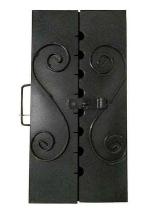 Мангал-виза s=2мм на 12 шампур с коваными емкостями тм харков