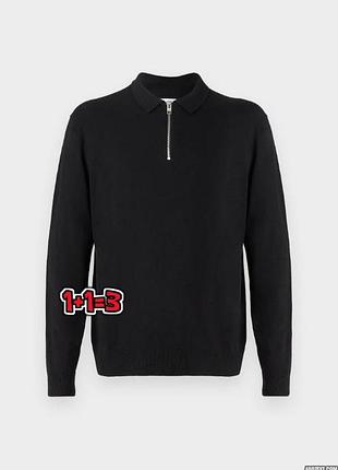 🎁1+1=3 фірмовий чорний чоловічий светр під горло на блискавці george, розмір 52 - 54