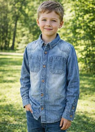 Джинсовая рубашка для мальчика детская