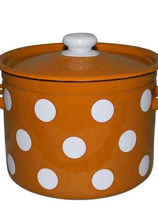 Каструля ем. 5,5л /4 цилиндрическая белый горох (горчичный) (i1617/4) тм idilia