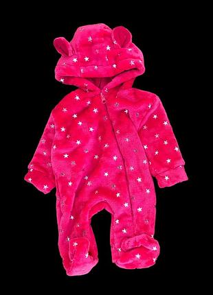 Комбинезон (ромпер) с капюшоном "зиронька", набивная махра тм "ua"