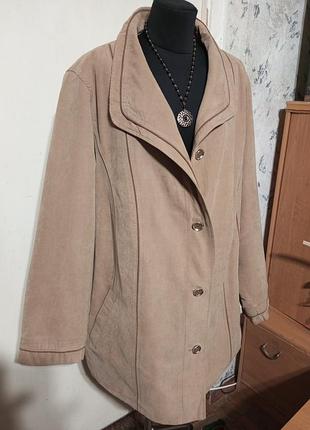 Демисезонная песочная куртка с утеплителем весна осень мега батал canda c&amp;a нитевичка