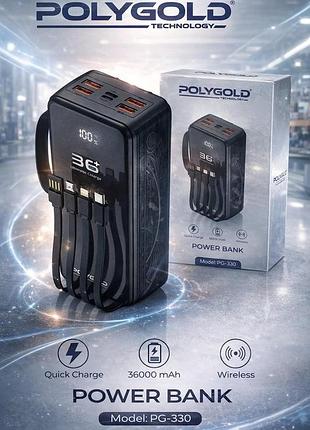 Портативна мобільна батарея powerbank polygold pg-330 36000mah (30)