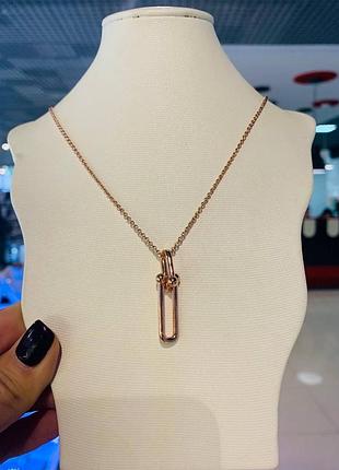 Брендова підвіска в стилі тіффані з кулоном у рожевому золоті/упакована в мішечок