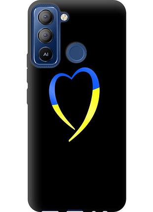 Чехол силиконовый патриотический на телефон tecno pop 5 lte bd4 жёлто-голубое сердце "885u-2639-58250"