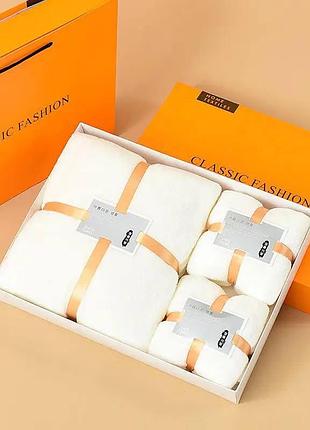 Набор полотенец из микрофибры 3шт молочный home textile