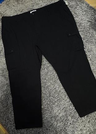 Батал брюки штани карго чоловічі великий розмір w58 l 32 чорні 10 xl, 11xl 74-76