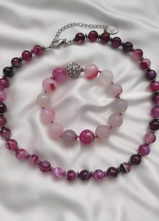 Вінтажне намисто кольє з натурального ограненого агату бренду barton