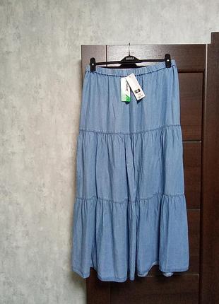 Новая брендовая летняя юбка-макси под джинс р..14-16.