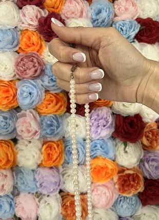 Вітажне намисто з перлів🔥 ниточка перлів важкий, шлифований, річковий, культивований 4