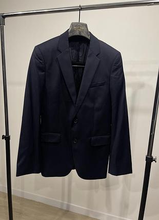 Піджак темно синій чоловічий вовняний hugo boss 36r