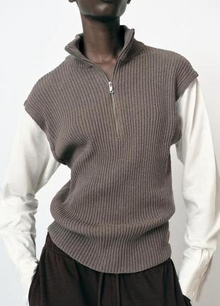 Кофта сорочка кофта комбінована кофта светр з рукавами сорочки кофтинка з імітацією жилета