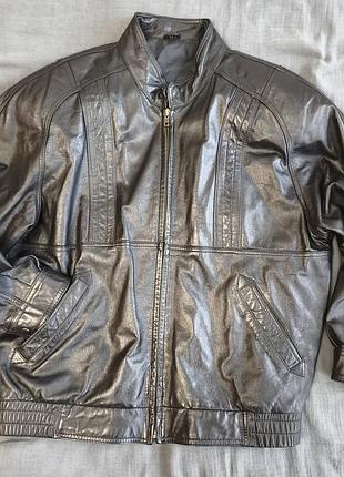 Кожаный бомбер куртка бомпер