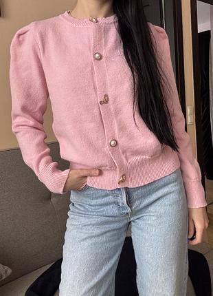 Жіночий кардиган рожевий кардиган трендовий кардиган
