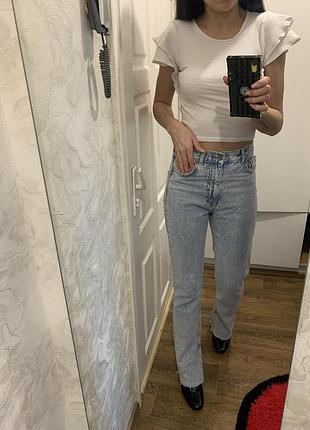 Топ белый в рубчик zara