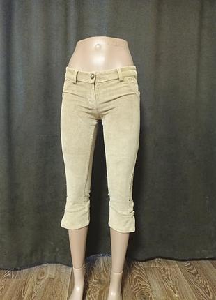 Бриджи из  вельвета бежевые размер s