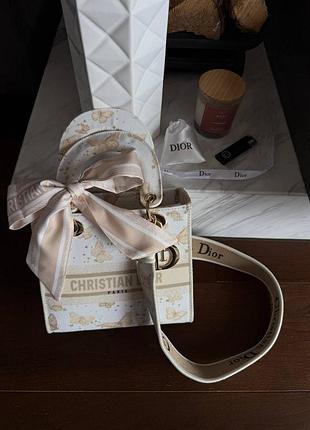 Брендова жіноча сумка люкс якості christian medium lady d-lite bag yellow