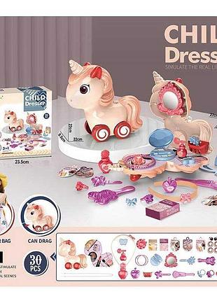 Набір дитячий ігровий салон краси з прикрасами в єдиноріжці, 8022