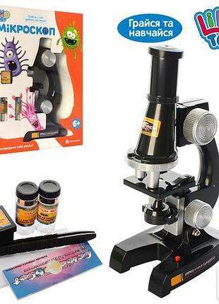 Микроскоп 21см, свет, стекла, пробирки, sk0007