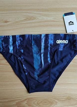 Мужские плавки брифы arena m team painted stripes brief navy-multi turquoise