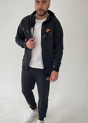 Акция❗️ спортивный костюм nike демисезонный удобный и качественный повседневный костюм черный найк двухнитка