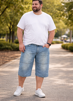 Р. 58-60/3xl-4xl стильные мужские джинсовые шорты (джортсы) canda (c&a)