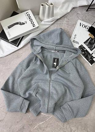 Жіноча кофта на застібці, жіноча зіпка, довга кофта на змійці, сіра зіпка з кишенями, зіп-худі, зіп - худі, жіноча кофтинка на змійці, світшот, лонг