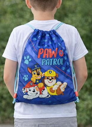 Сумка для взуття, змінного одягу, котомка, дитячий рюкзак щенячий патруль
