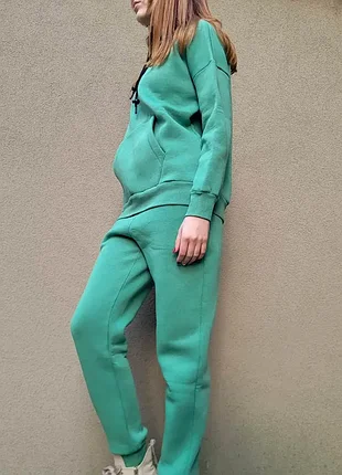 Костюм жіночий на флісі зелений
