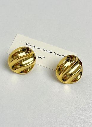 Трендові золотаві сережки біжутерія