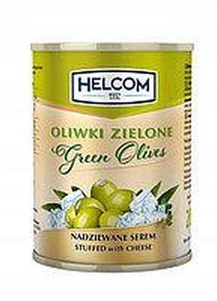 Оливки испанские зеленые фаршированные сыром helcom, 280 г, ж/б, польша 1557537400